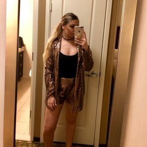 Sequined shorts and blazer set!